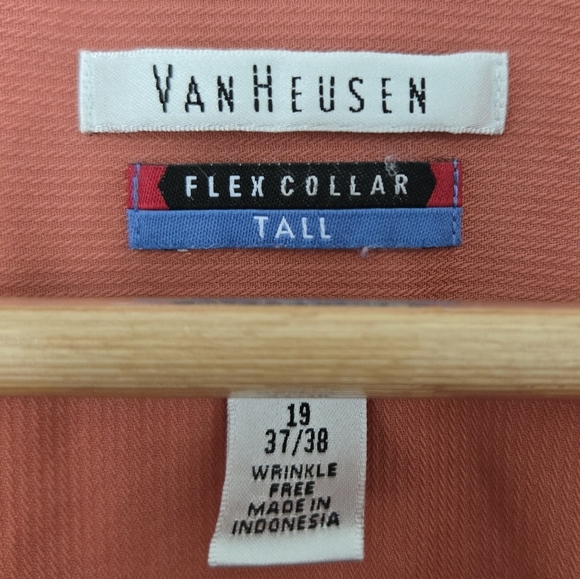Van Heusen Sunset Orange Shirt Size 19 37/38 - Picture 4 of 4
